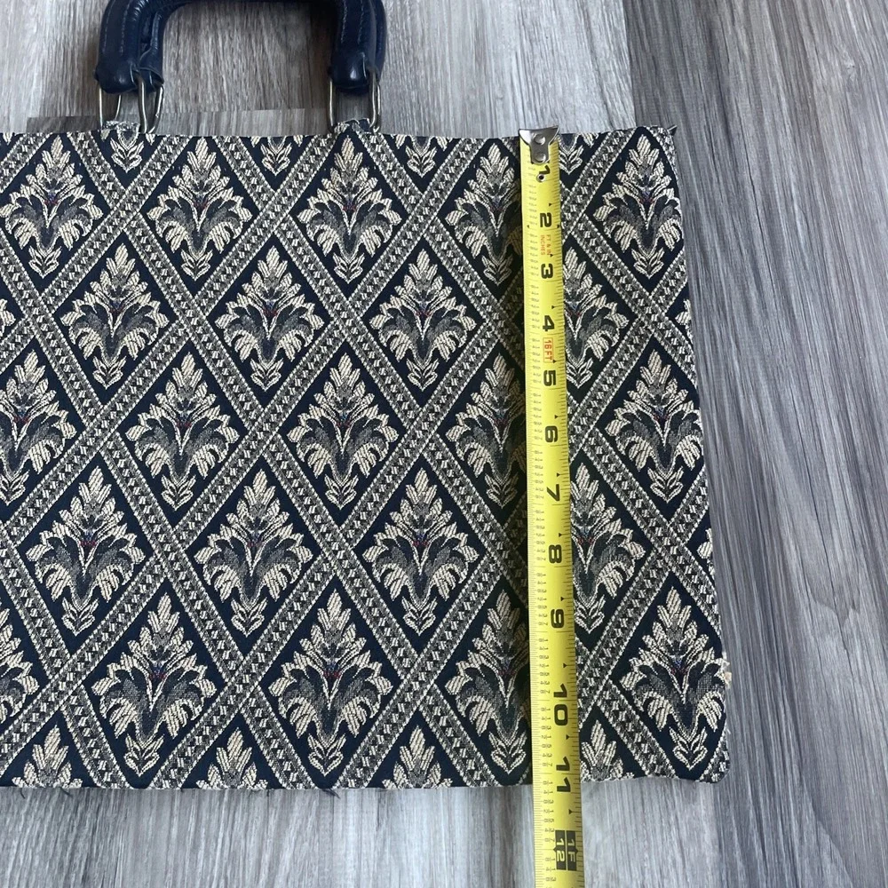 Vintage Elliva Boston Tapestry Briefcase Laptop‎ Case w/ Leather Handle 80s